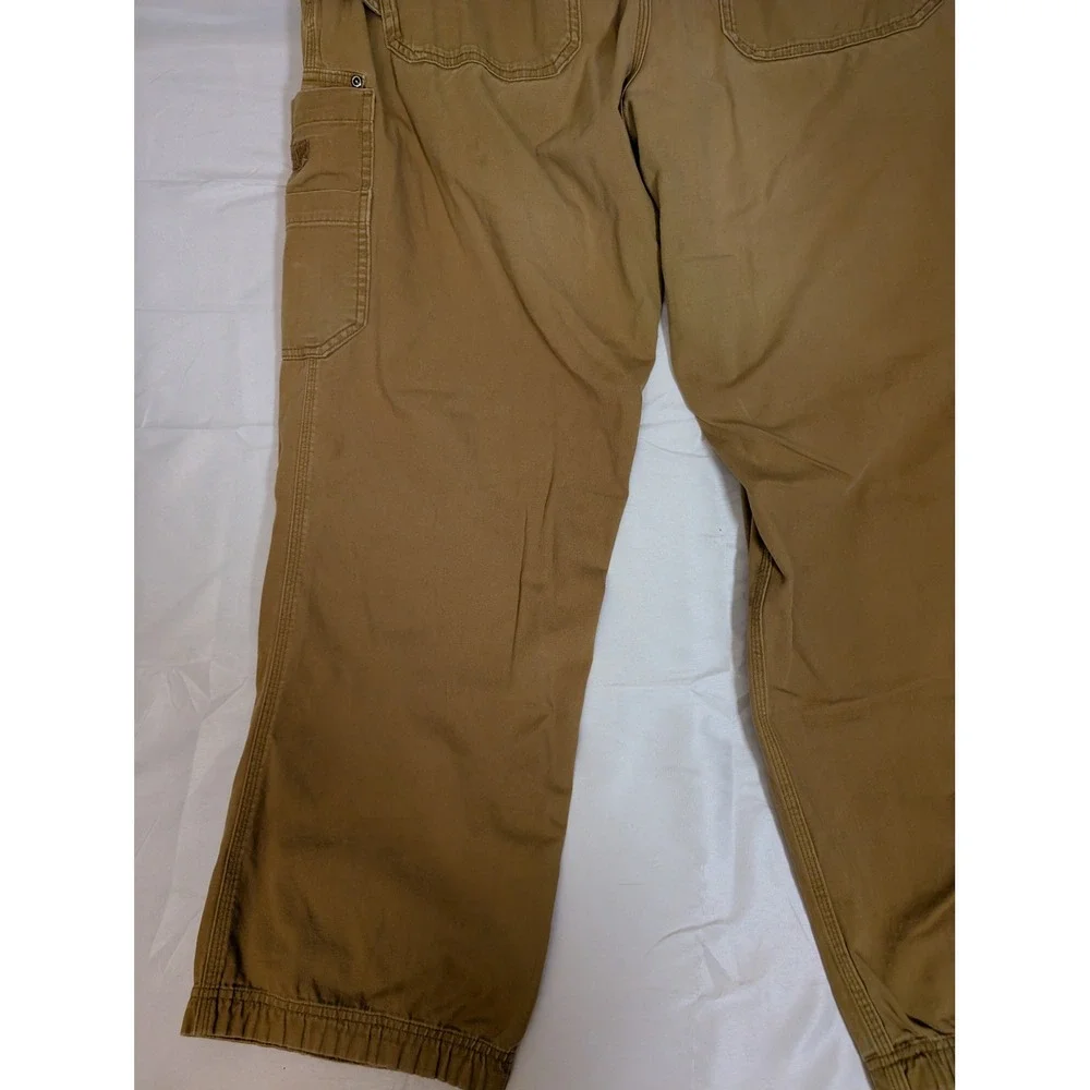 Duluth Trading Co 36/34 Flex Fire Hose Relaxed Cargo Pants Mens Tan Brown Work - Picture 11 of 14